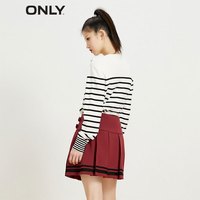 ONLY时尚学院风显瘦A字百褶短款半身裙女|123116015 H1Z 黑色 165/68A/MR