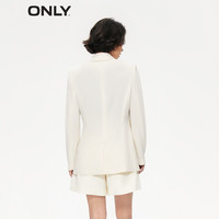 ONLY通勤气质纯色百搭直筒开叉西服外套女|123208016 A43