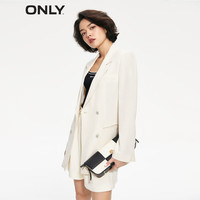 ONLY通勤气质纯色百搭直筒开叉西服外套女|123208016 A43 奶油白色 155/76A/XS