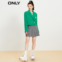 ONLY时尚百搭通勤双排扣直筒短款西服女|123108003 E60 欢乐的绿色 155/76A/XS