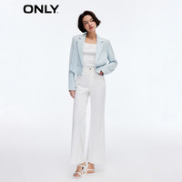 ONLY时尚百搭通勤纯色直筒长袖短款西服女|123208012 C42 天蓝色CELESTIAL BLUE 175/92A/XL