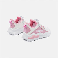Kappa Kids卡帕童鞋氢风跑鞋夏单网面中大童男女童跑步鞋儿童运动鞋 白/粉 32 适合脚长约202mm