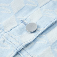 森马（Semir）牛仔外套女短款做旧复古2024春季翻领夹克潮酷 蓝白色调00481 175/96A/XXL