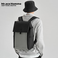 Mr.ace Homme韩版女高中大学双肩包轻便休闲大容量书包旅行电脑背包男 暮色黑