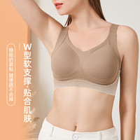 都市丽人女士内衣女生无痕无钢圈文胸女提拉防下垂收副乳上托聚拢胸罩女 茶褐色 XL (尺码:38/85BCD)