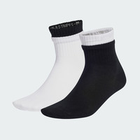 阿迪达斯 adidas25蛇年男女同款白色透气两双装袜子运动功能袜