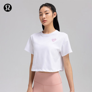 露露乐蒙lululemon丨Brushed 女士拉绒高克重棉混纺 T 恤*Foil LW3HUQS 白色 XXS /2