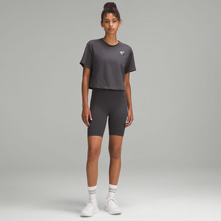 露露乐蒙lululemon丨Brushed 女士拉绒高克重棉混纺 T 恤*Foil LW3HUQS 石墨灰 XL /12
