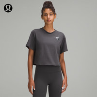 露露乐蒙lululemon丨Brushed 女士拉绒高克重棉混纺 T 恤*Foil LW3HUQS 石墨灰 XL /12