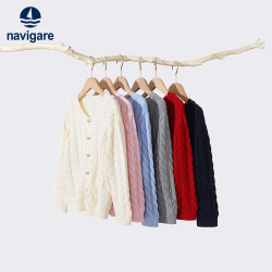 navigare 含6%绵羊毛 浅蓝 160 女童针织开衫