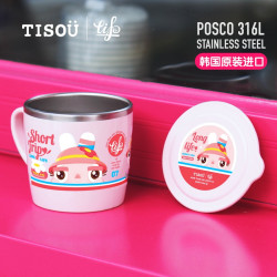 爱婴小铺 TISOU妙趣EINAR儿童餐具 不锈钢饮水杯 学饮杯 多功能杯250ml