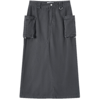 森马 Semir半身裙女开叉直筒长裙盐系酷春季街头酷飒风辣妹工装裙山系