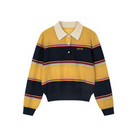 乌丫 UOOYAA 2025春季新款「New Vintage」条纹POLO套头毛衫