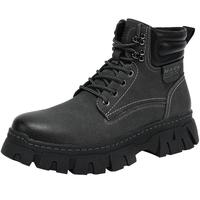 马克华菲男鞋冬季马丁靴男款真皮大黄靴短靴工装靴男特价清仓