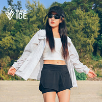 黑冰25春夏户外女款连帽皮肤衣 原纱防晒防紫外线女士透气防晒衣 轻影拼白 M