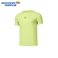 Skechers斯凯奇贴贴T儿童纯棉短袖运动T恤男女童夏季透气新款上衣P225K071