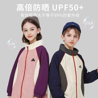 班纳班纳儿童防晒衣男童夹克衫春秋薄款2025新款帅气童装春装女童拼色外套 纯色藏青 120