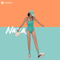 NAZAL Tifany蓝 泳衣女竞速游泳专用高级感爆款游泳衣低开包臀新