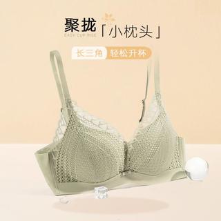 性感蕾丝小胸聚拢长三角深V聚拢无钢圈内衣女透气侧收胸罩女