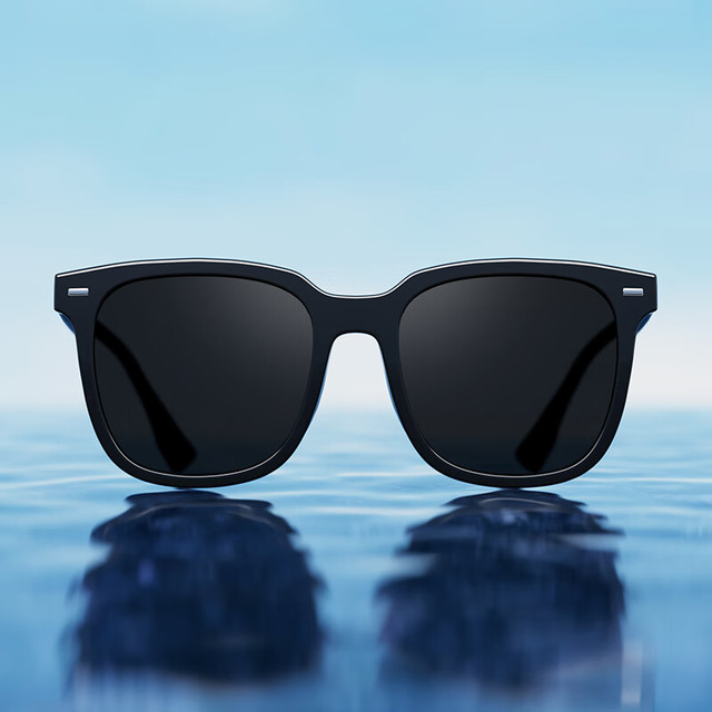 京东京造 经典大黑框TAC偏光太阳镜墨镜 黑灰