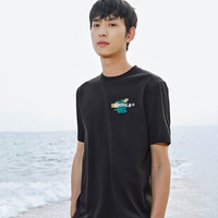 杰克·琼斯（JACK&JONES） 潮百搭简约重磅凉感半袖款直筒短袖T恤男装224201087A06 XL (185/104A) E40黑色