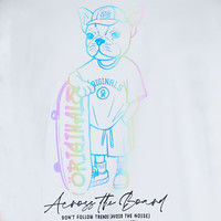 杰克·琼斯（JACK&JONES） 潮舒适纯棉字母彩反光法斗狗宽松短袖T恤男装224201209 195/112A/XXXL A06本白色