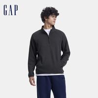 Gap男女装秋季拉链半高领纯色拼接感卫衣休闲上衣637739