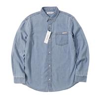 卡尔文·克莱恩 凯文克莱纯色简约宽松牛仔衬衫纯棉外套男