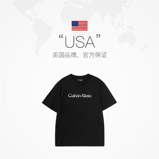 Calvin Klein/凯文克莱男士棉T恤CK字母印花圆领短袖潮牌