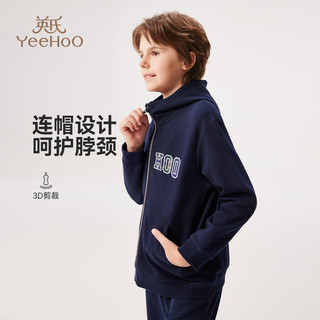 英氏（YEEHOO）儿童衣服男童外套春季时尚休闲学院风连帽长袖上衣春装中大童装