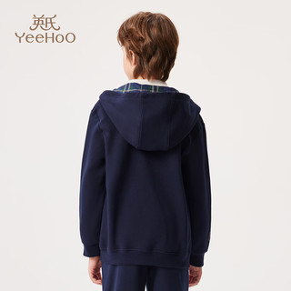 英氏（YEEHOO）儿童衣服男童外套春季时尚休闲学院风连帽长袖上衣春装中大童装