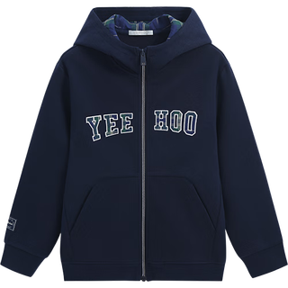 英氏（YEEHOO）儿童衣服男童外套春季时尚休闲学院风连帽长袖上衣春装中大童装