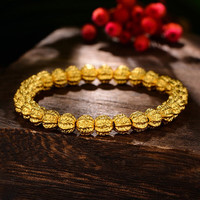 金莱缘 足金手链古法核桃珠圆珠手串 6mm 5.1g