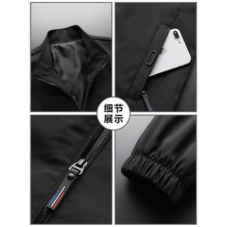 真维斯（Jeanswest）外套男春秋季夹克男士立领休闲潮流针织简约男装宽松百搭上衣服 蓝色 4XL （175-185斤） 4XL（175-185斤）