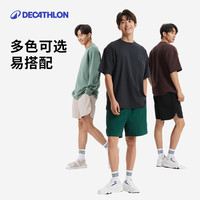 迪卡侬SPW366750梭织短裤运动外穿男女舒适质感潮流休闲SAY3 浅米色 L