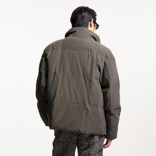 杰克琼斯outlets外套春季棉衣男装加厚格绒肌理棉服宽松短款夹克