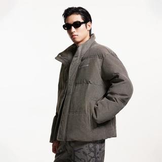 杰克琼斯outlets外套春季棉衣男装加厚格绒肌理棉服宽松短款夹克