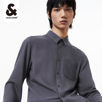 杰克琼斯outlets冬季衬衫上衣简约舒适休闲衣服字母刺绣衬衣男装 G04深花灰 180/100A/L