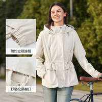 森马 Semir外套女收腰正肩连帽上衣显瘦简约休闲风春季潮流三防宽松夹克 20173-无功能