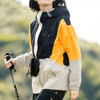 骆驼 CAMEL户外露营冲锋衣春秋撞色登山运动外套旅游工装外套女款单层冲锋衣