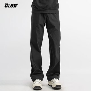 CLOR潮流工装裤男士春夏季休闲裤子高街宽松运动直筒裤CL50黑色XL