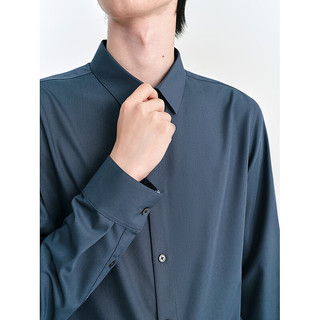 太平鸟男装衬衫春季纯色合体斯文衬衫挺括内搭休闲 绿色（合体） XXL 