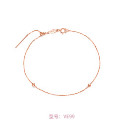 SoinLove 周大福SOINLOVE「小确幸」蜜豆指针手链 18K金素链VE99