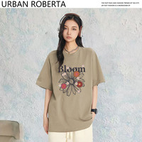 UR(服装鞋帽类)2025夏季纯色字母印花圆领短袖T恤 130 U6069白色