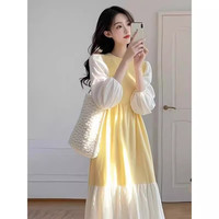 妃莉杋(FeiLiFan)法式连衣裙女装2025春季新款高级感气质温柔风拼接中长款裙子女夏
