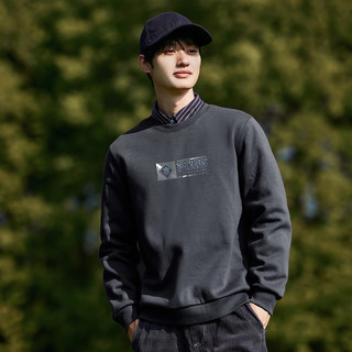 拓路者（Pioneer Camp）圆领卫衣男士休闲长袖春秋新款情侣装潮流上衣 碳灰色 L
