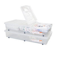 禧天龙床下带轮子的收纳箱床底塑料储物箱扁平整理箱抽屉式收纳箱