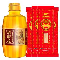胡姬花 古法小榨花生油400m l+挂面800g