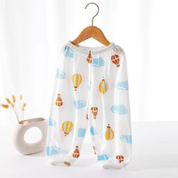 木木屋儿童防蚊裤夏季纯棉裤子男女宝纯色休闲长裤男孩洋气灯笼裤 蝴蝶结兔