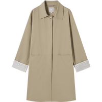 对白超好看撞色拼接风衣女2025新款春季小个子韩版休闲中长款外套